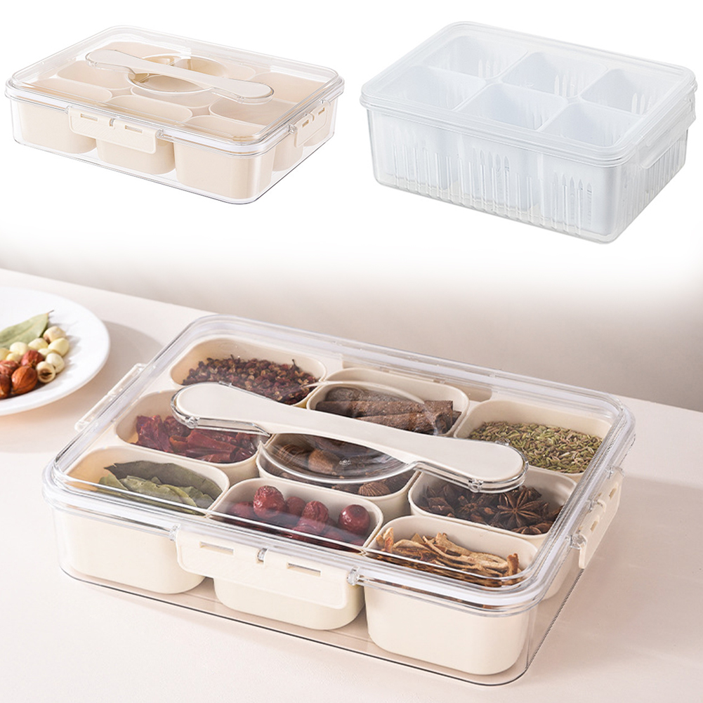 Food Sweet Snacks - Rectangular Snack Bowl 6/9 Compartments Snack
