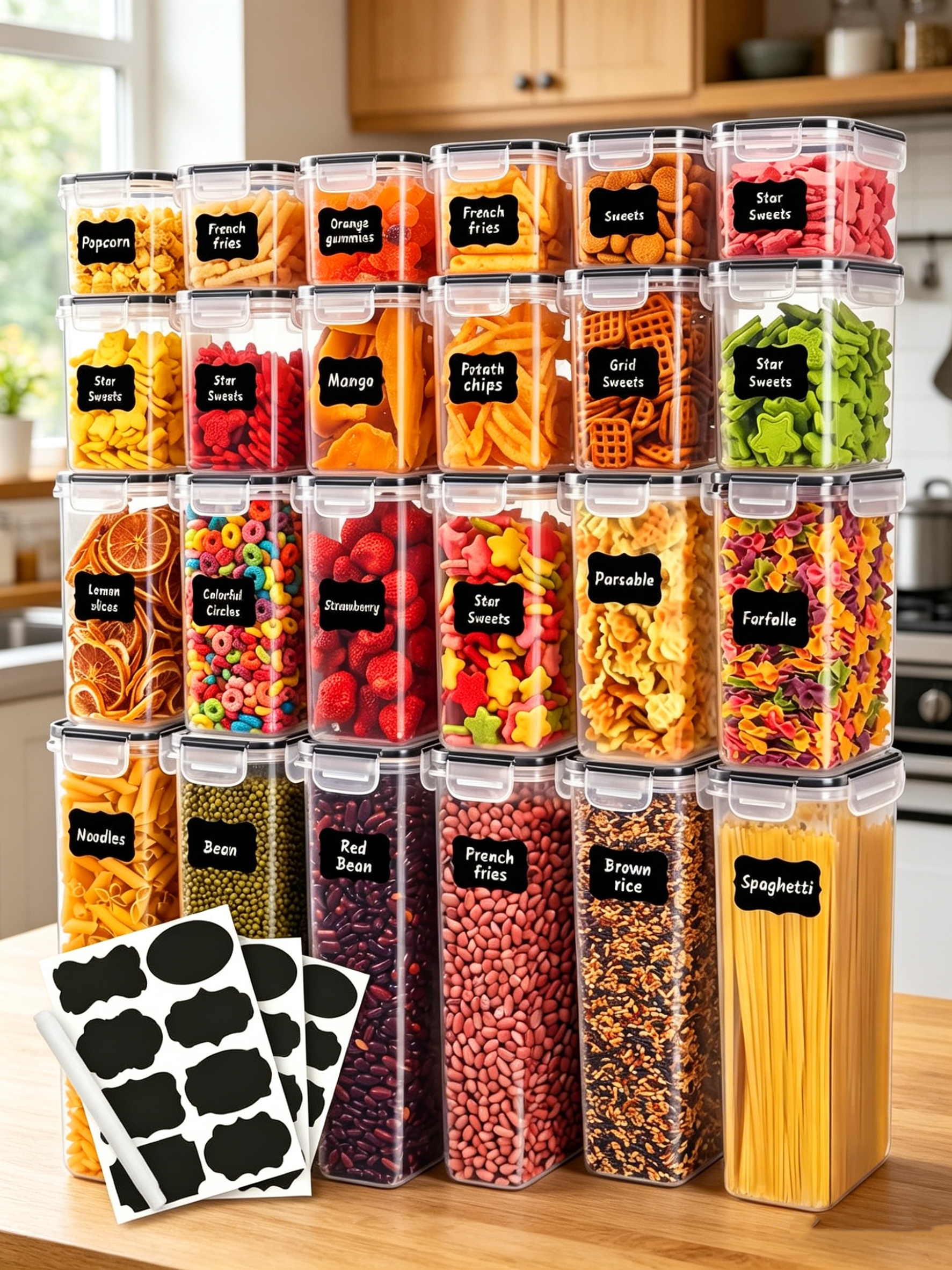 Food Warehouse Snacks - 42PCS-Kitchen,Airtight food storage containers, plastic airtight