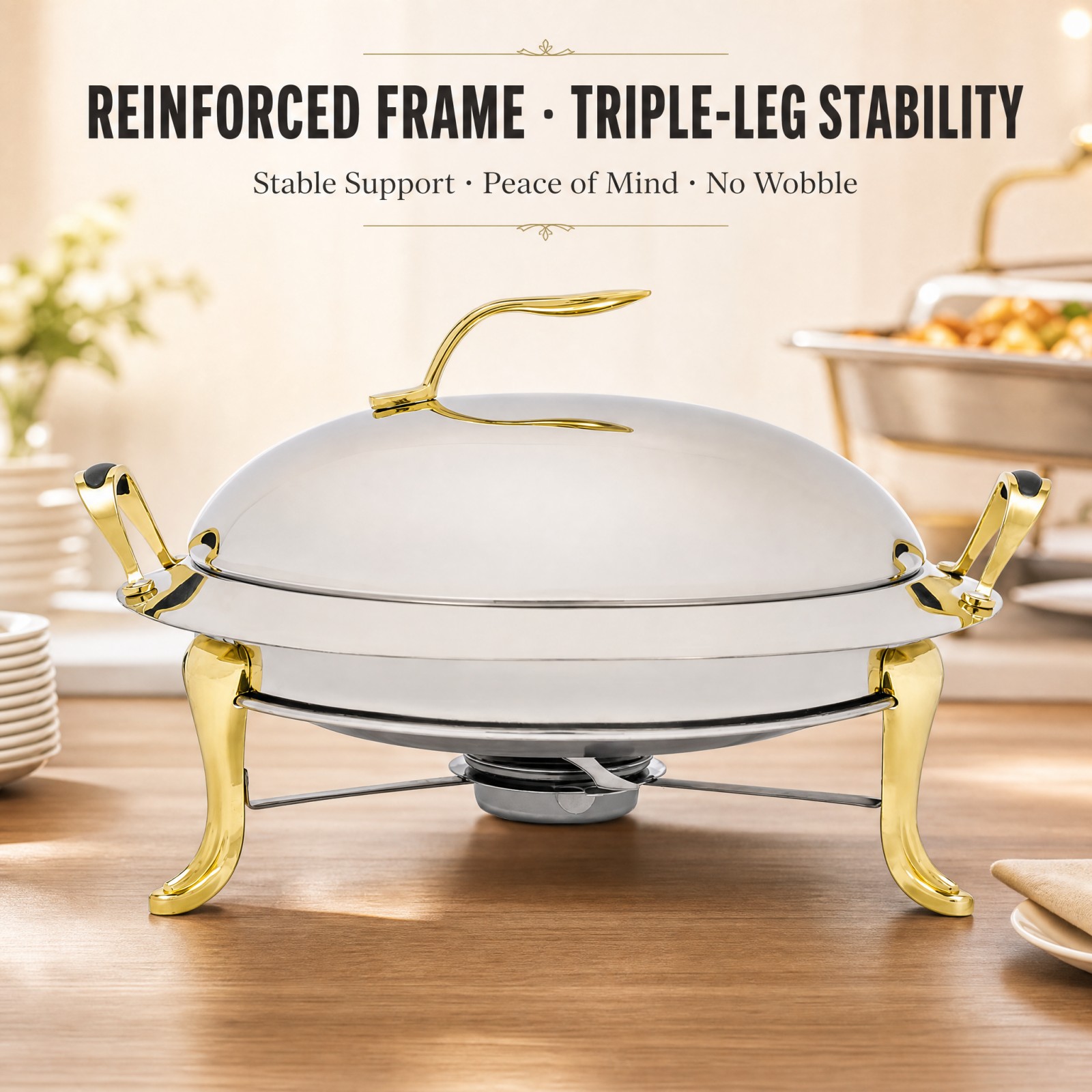 Round Chafing Dish Buffet Set  - مراجعة Food Snacks Restaurant وسعره