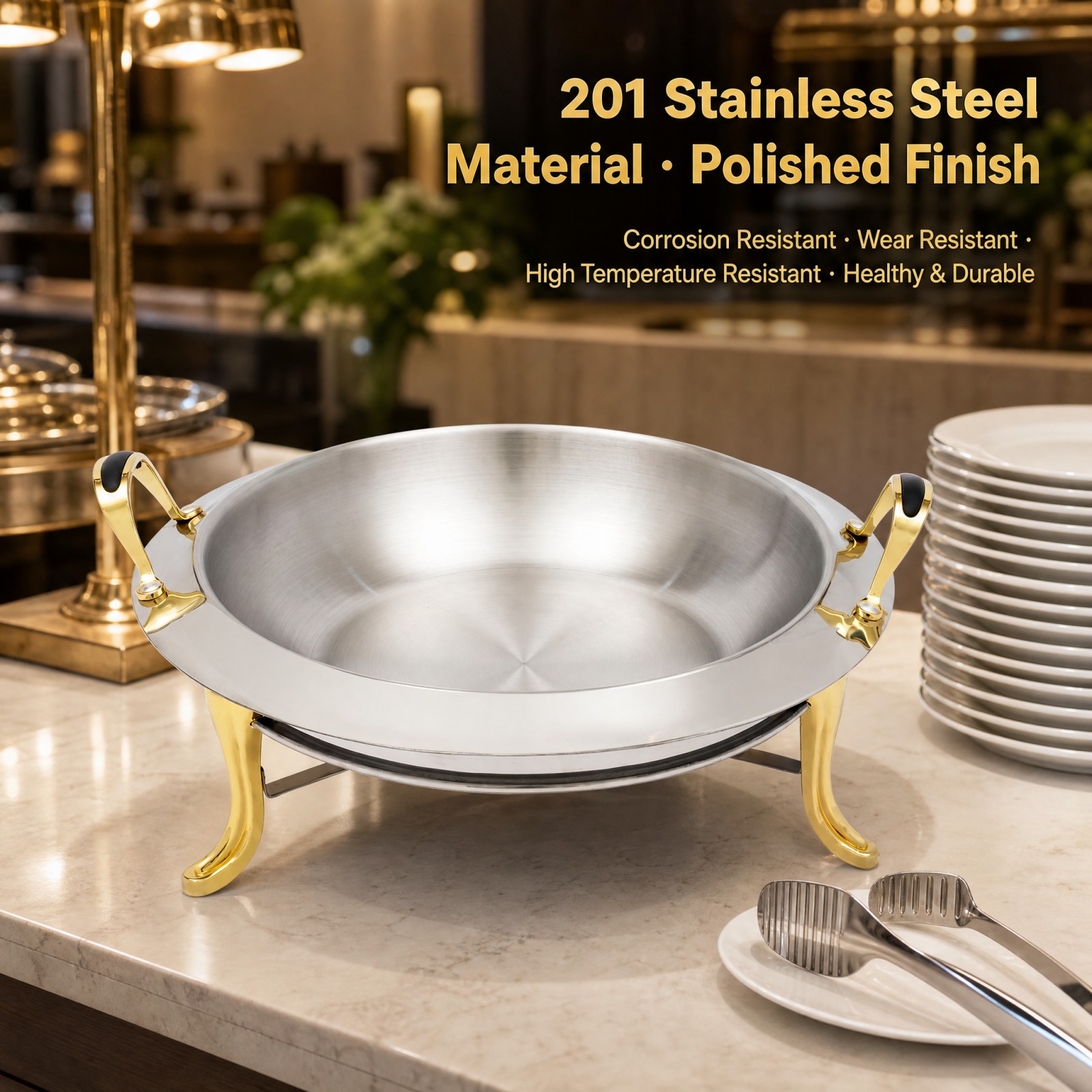 Round Chafing Dish Buffet Set  - مراجعة Food Snacks Restaurant وسعره