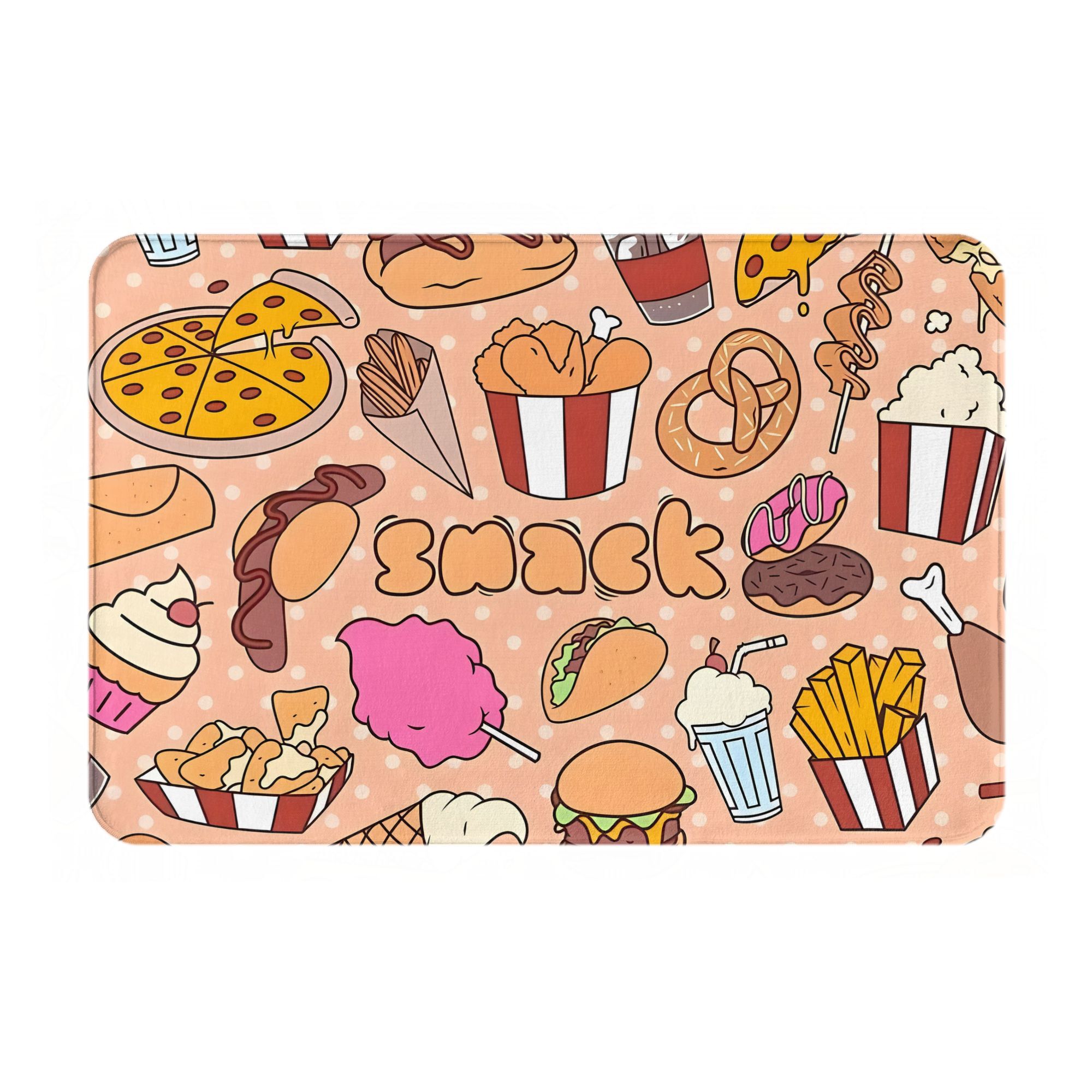 Cartoon Snack Food Doormat Kaw - مراجعة Food Snacks Background وسعره