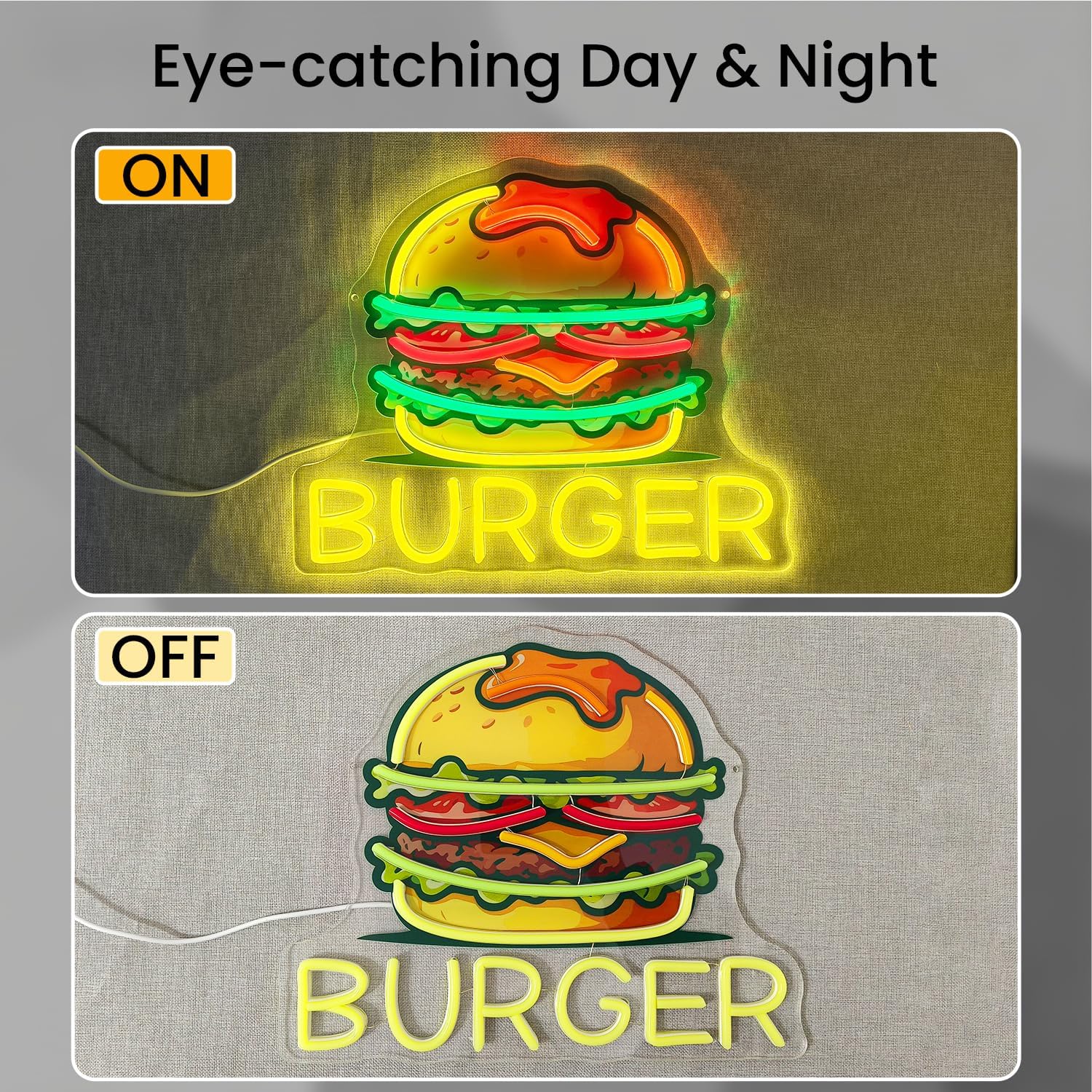 Burger Neon Sign, LED Hamburge - مراجعة Food Snacks Restaurant وسعره