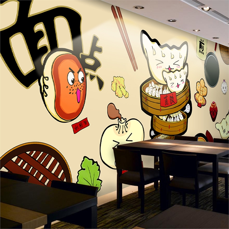 custom 3D Hand painted cartoon - مراجعة Food Snacks Background وسعره