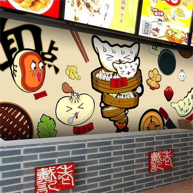 custom 3D Hand painted cartoon - مراجعة Food Snacks Background وسعره