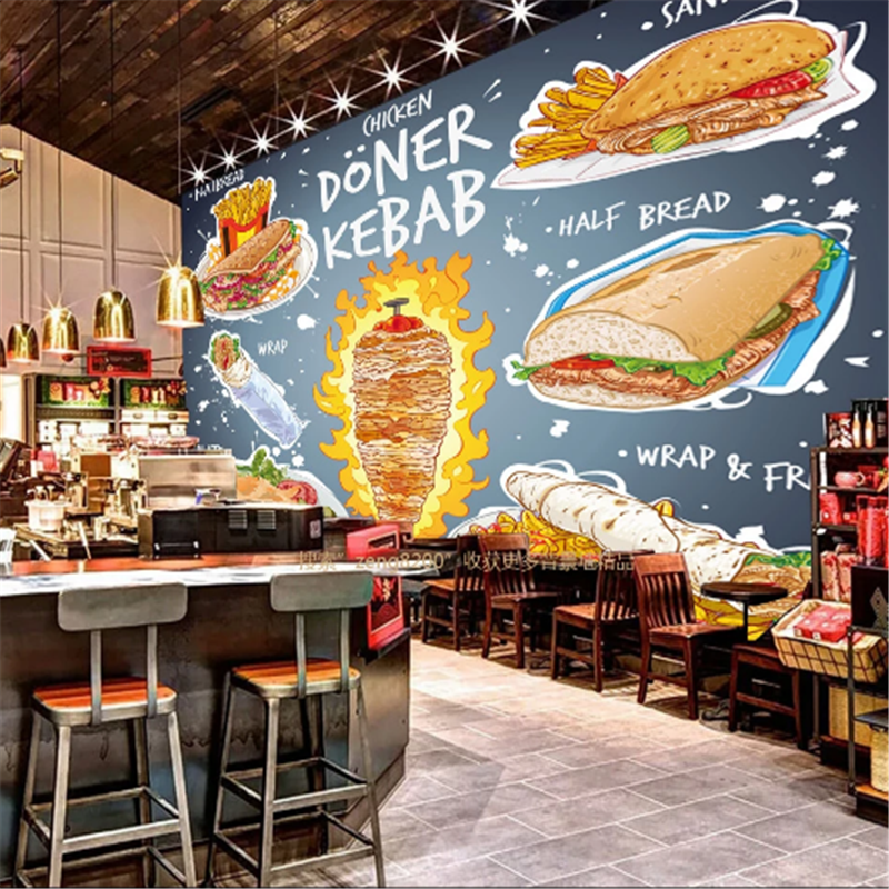 Custom 3D American Fast Food M - مراجعة Food Snacks Background وسعره