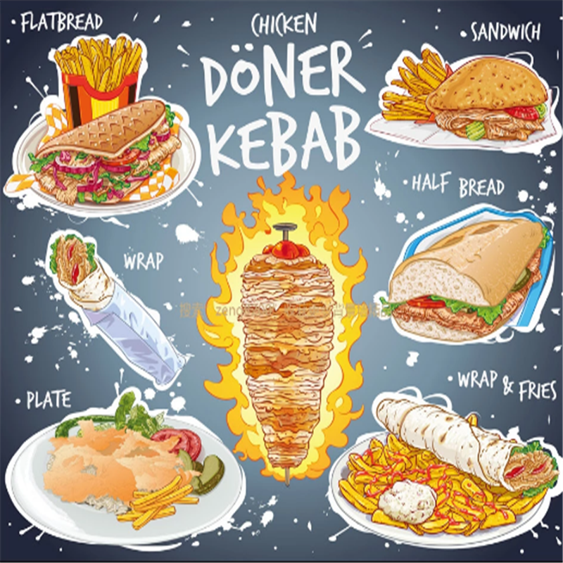 Custom 3D American Fast Food M - مراجعة Food Snacks Background وسعره