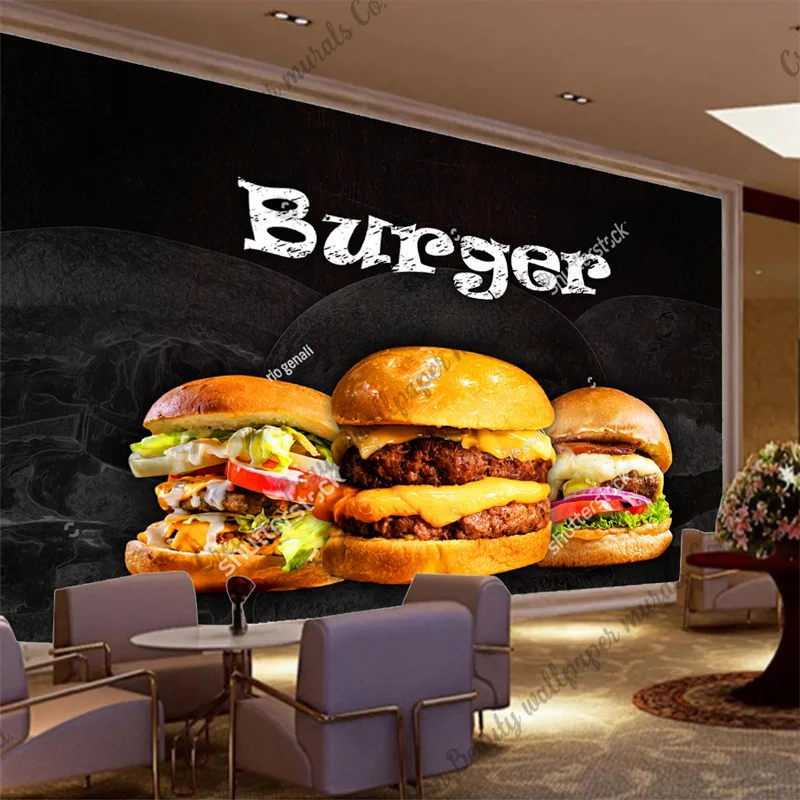 Custom Burger Photo Wallpaper  - مراجعة Food Snacks Background وسعره