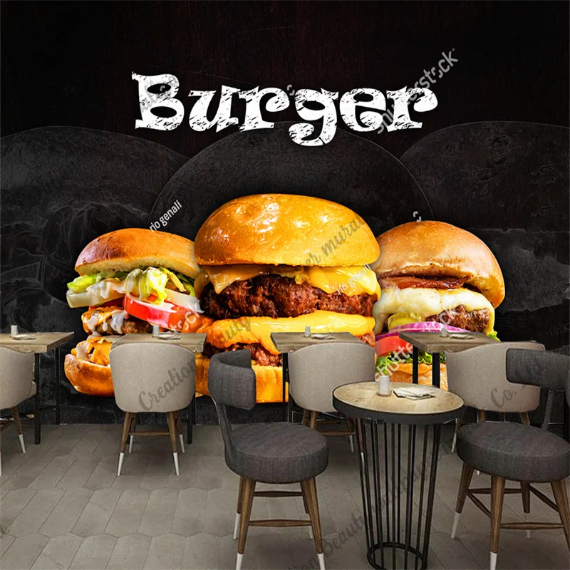 Custom Burger Photo Wallpaper  - مراجعة Food Snacks Background وسعره