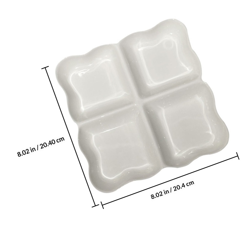4-Section Food Plate Ceramic S - مراجعة Food Snacks Restaurant وسعره