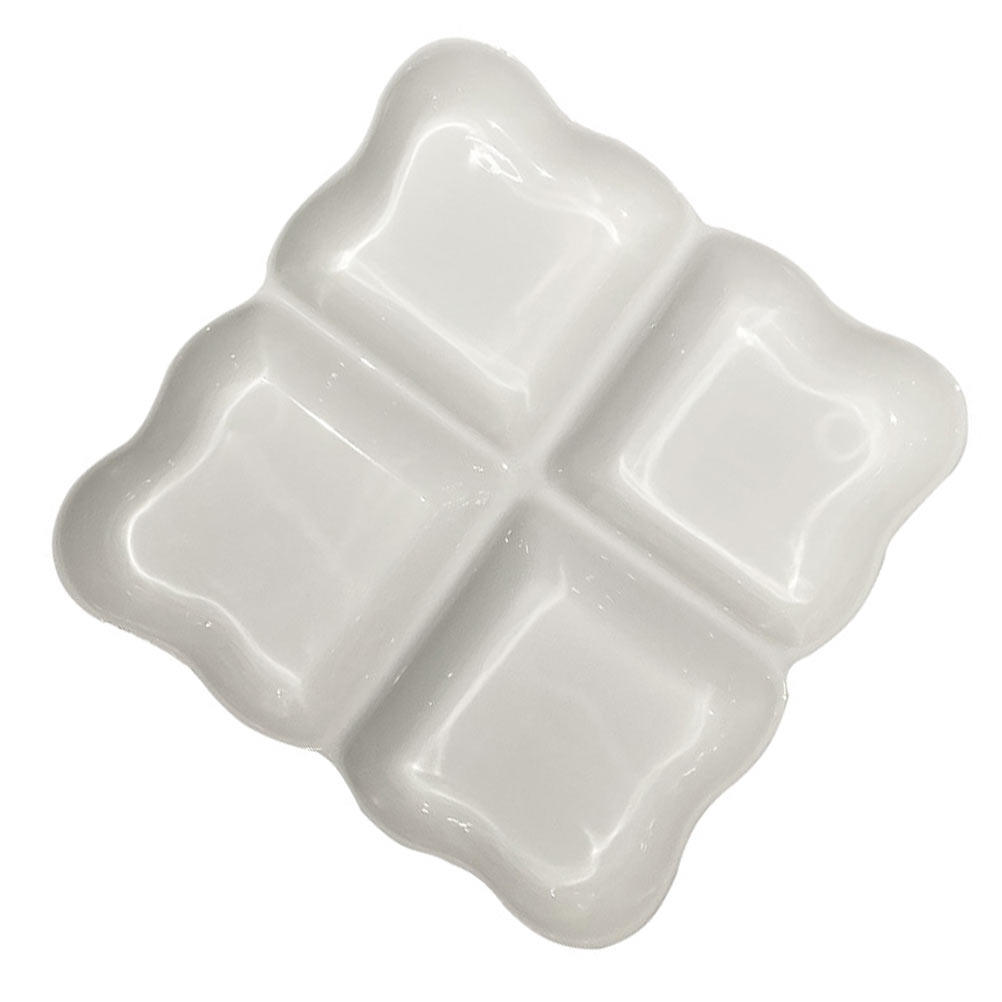 4-Section Food Plate Ceramic S - مراجعة Food Snacks Restaurant وسعره
