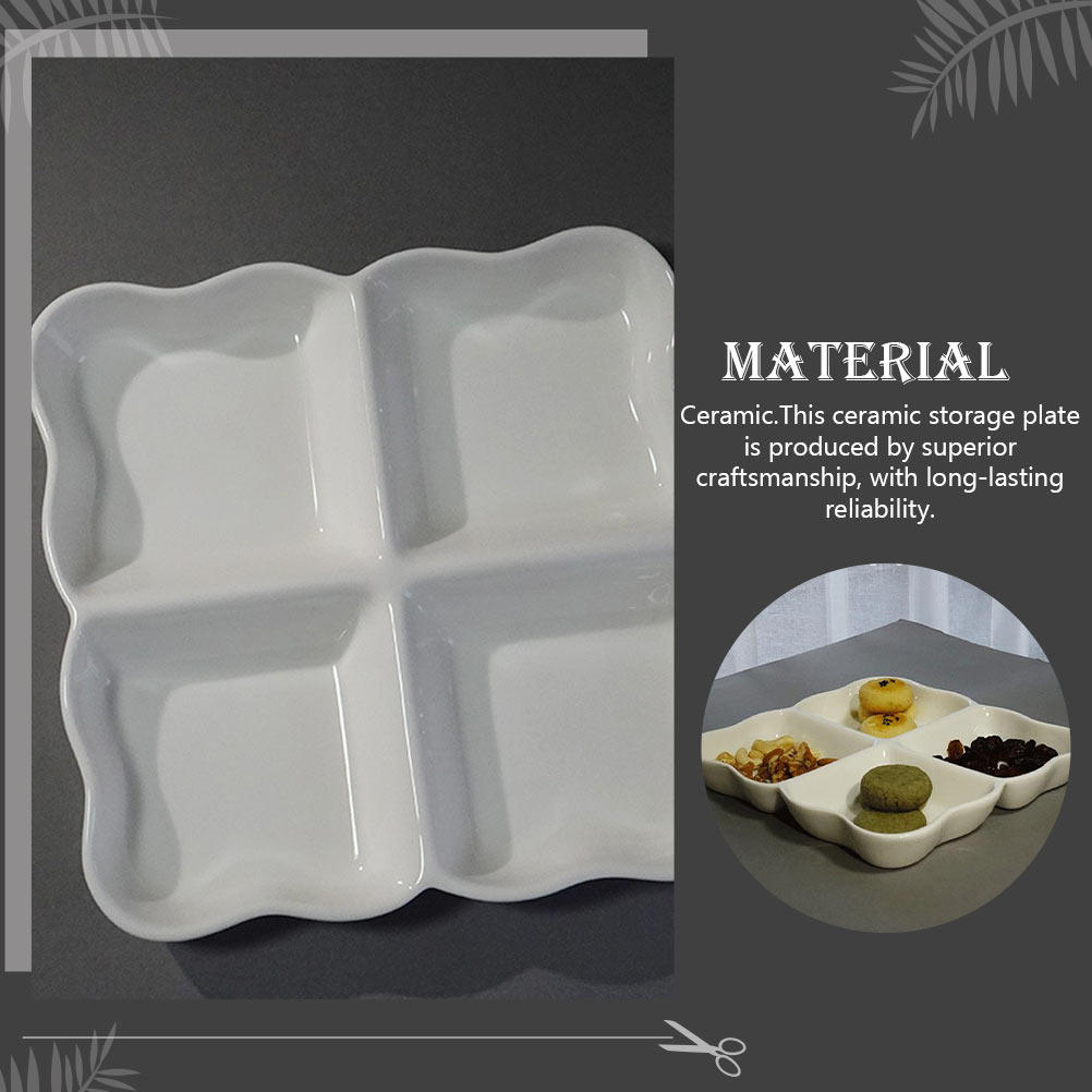 4-Section Food Plate Ceramic S - مراجعة Food Snacks Restaurant وسعره