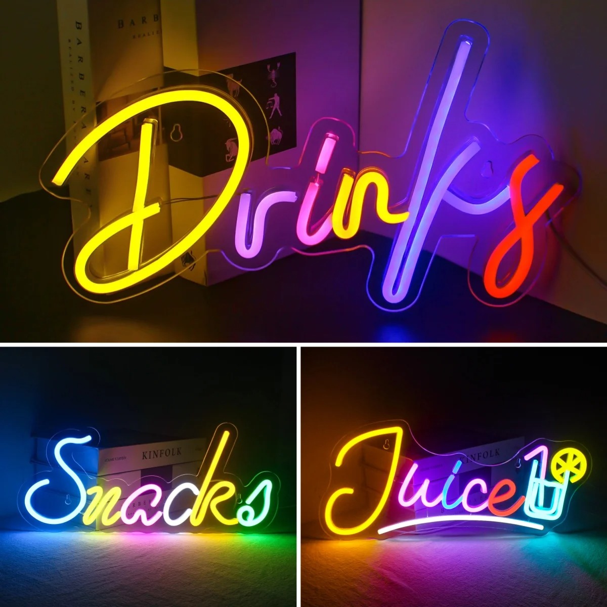 Drinks & Snacks Bar LED Neon L - مراجعة Food Snacks Background وسعره