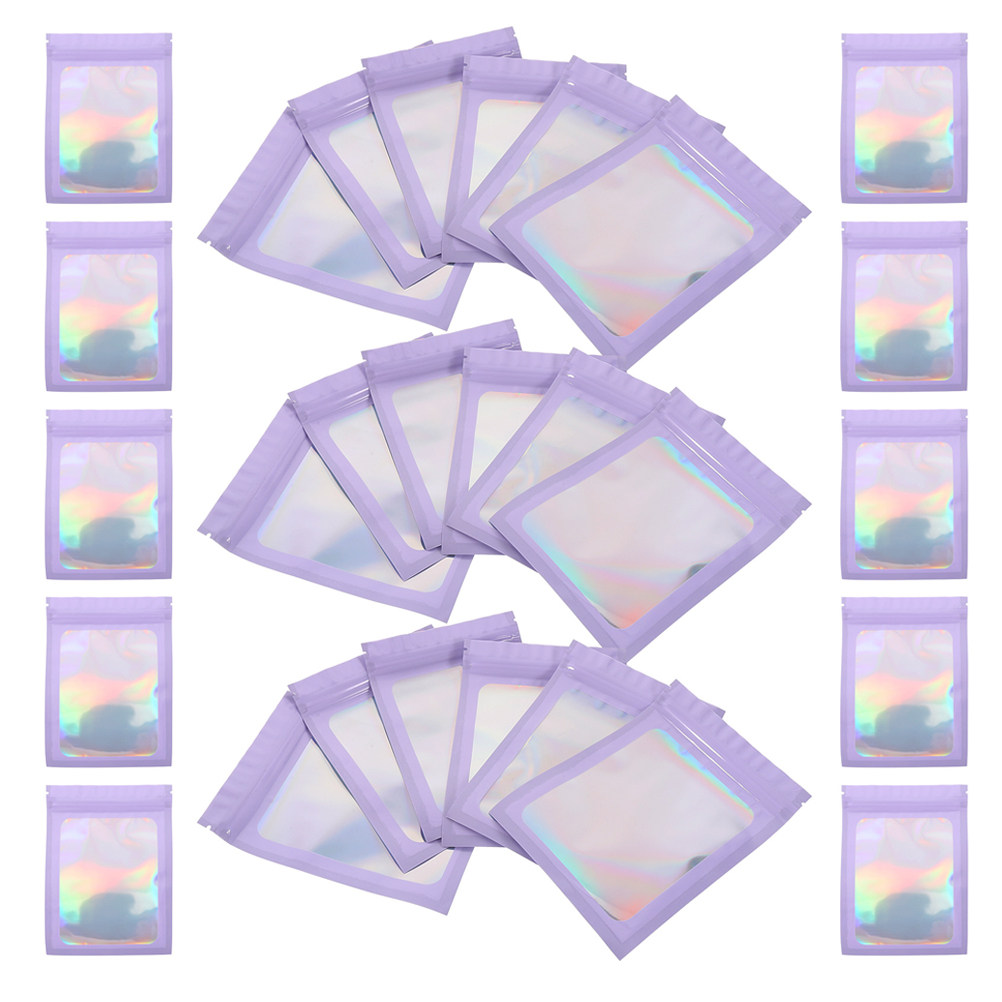 50Pcs Holographic Resealable B - مراجعة Food Snacks Business وسعره