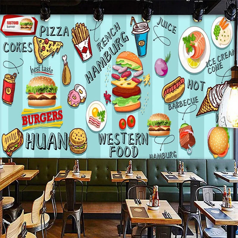 Custom 3D Wallpaper Hand-paint - مراجعة Food Snacks Background وسعره