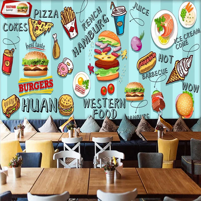 Custom 3D Wallpaper Hand-paint - مراجعة Food Snacks Background وسعره