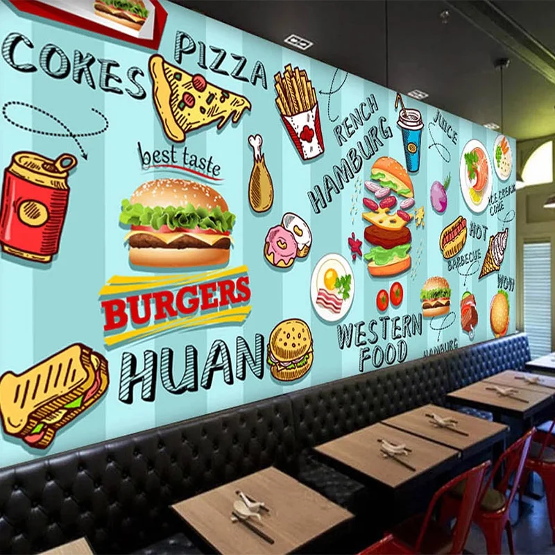 Custom 3D Wallpaper Hand-paint - مراجعة Food Snacks Background وسعره