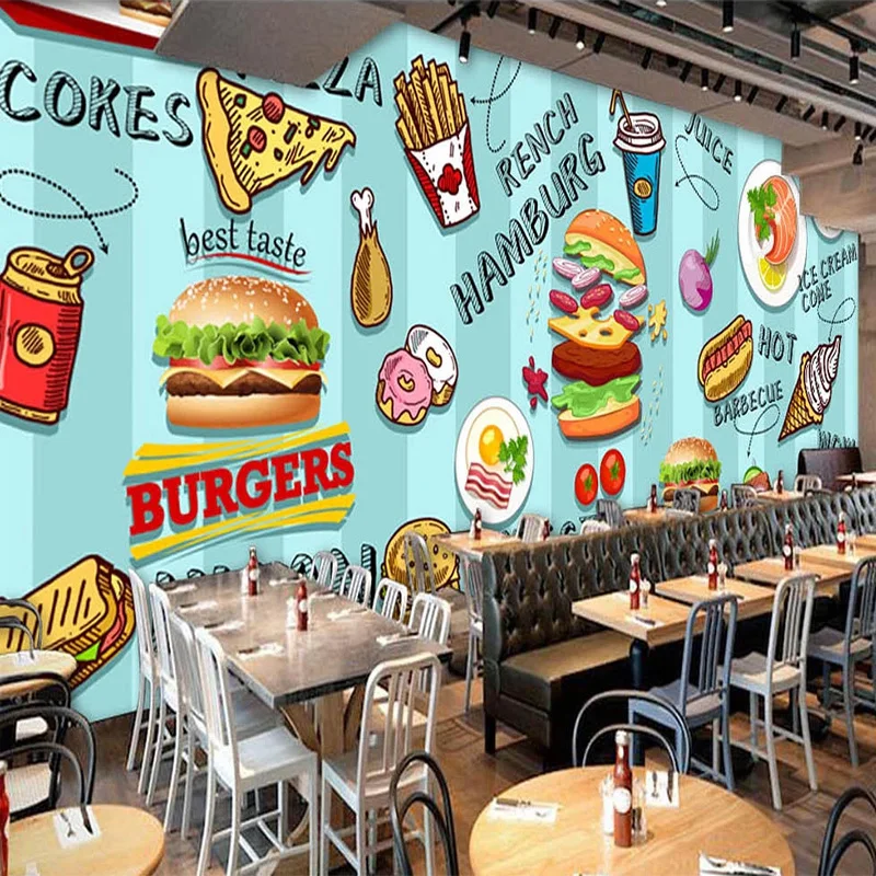 Custom 3D Wallpaper Hand-paint - مراجعة Food Snacks Background وسعره