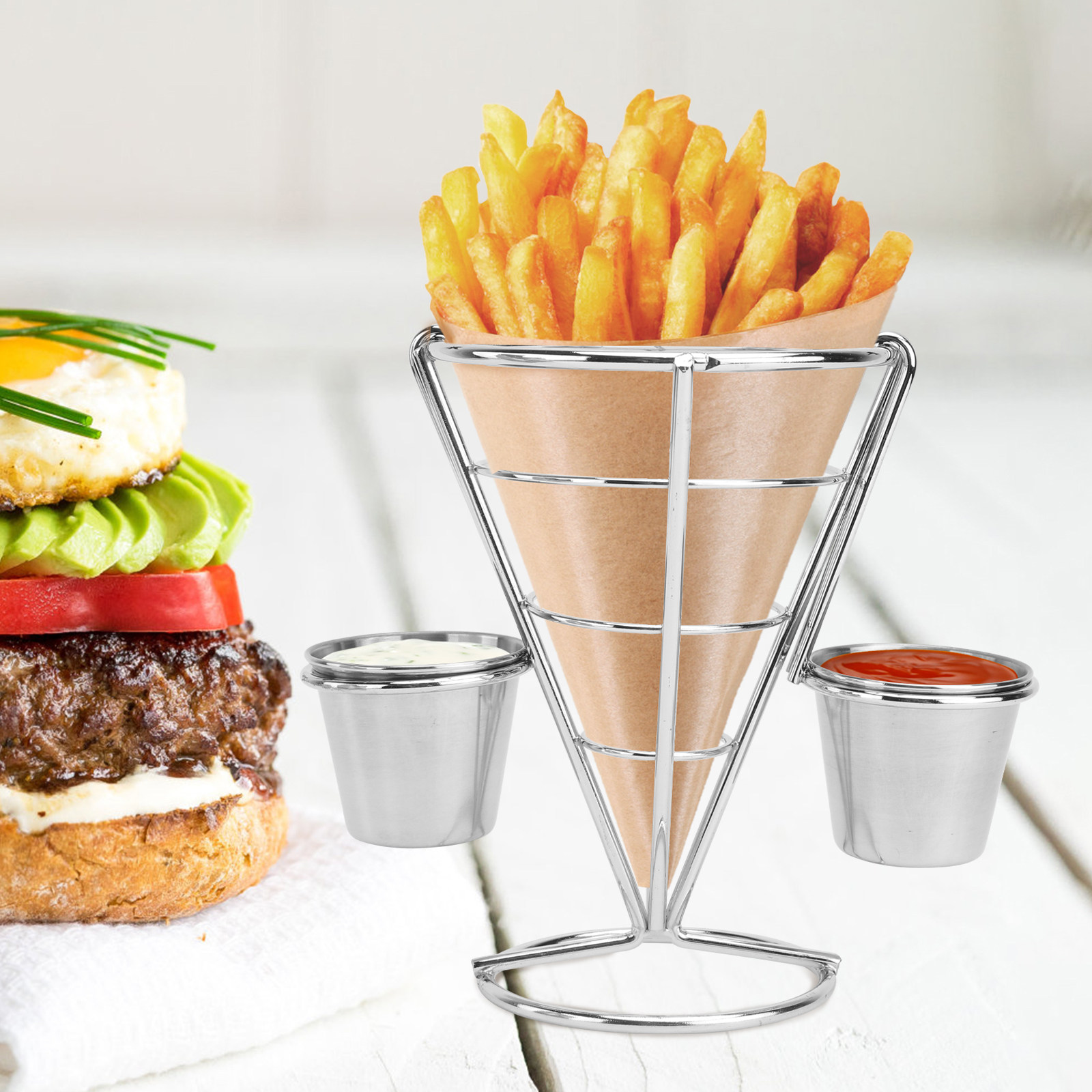 Basket Cone Display Stand Fren - مراجعة Food Snacks Restaurant وسعره