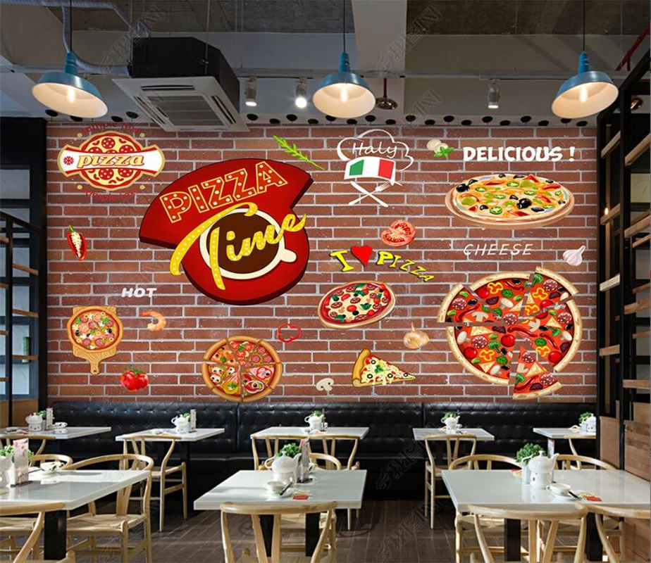 Custom Pizza Fast Food Mural W - مراجعة Food Snacks Background وسعره