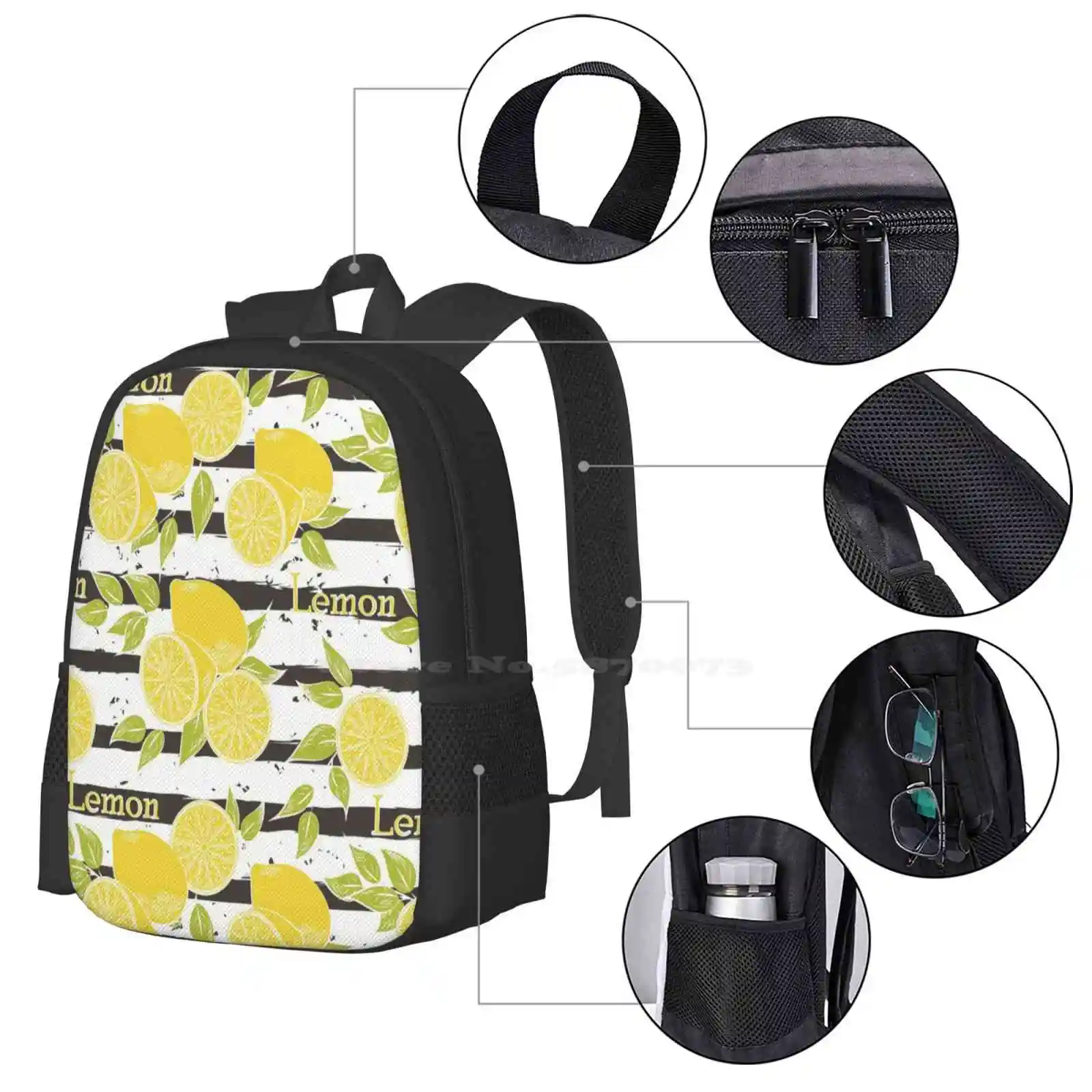 Lemons Bag Backpack For Men Wo - مراجعة Food Snacks Background وسعره