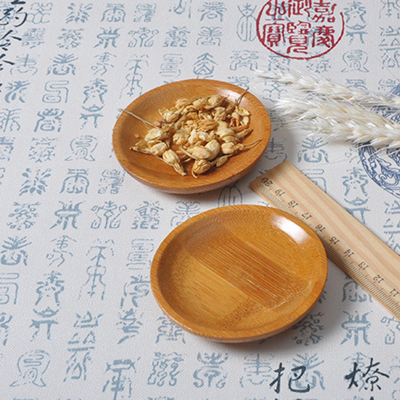 100Pcs/Lot Bamboo Saucer Stora - مراجعة Food Snacks Background وسعره
