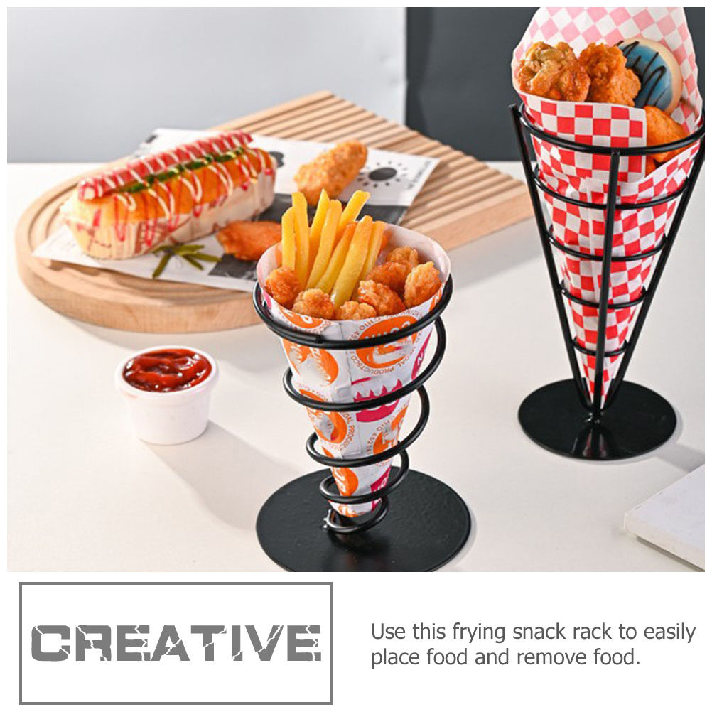 Cone Shaped Basket Stand Thick - مراجعة Food Snacks Restaurant وسعره