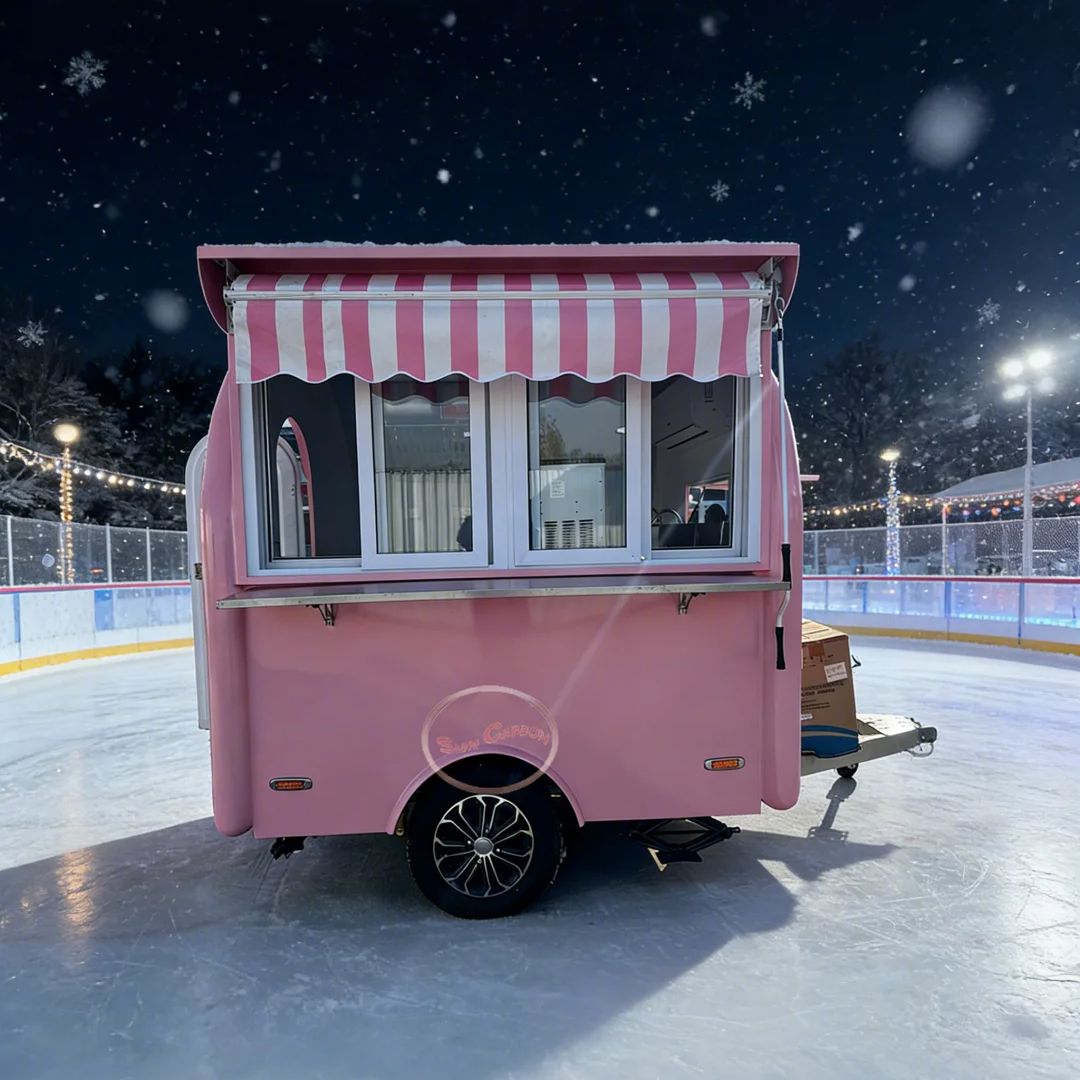 Pink Street Food Truck with Aw - مراجعة Food Snacks Business وسعره