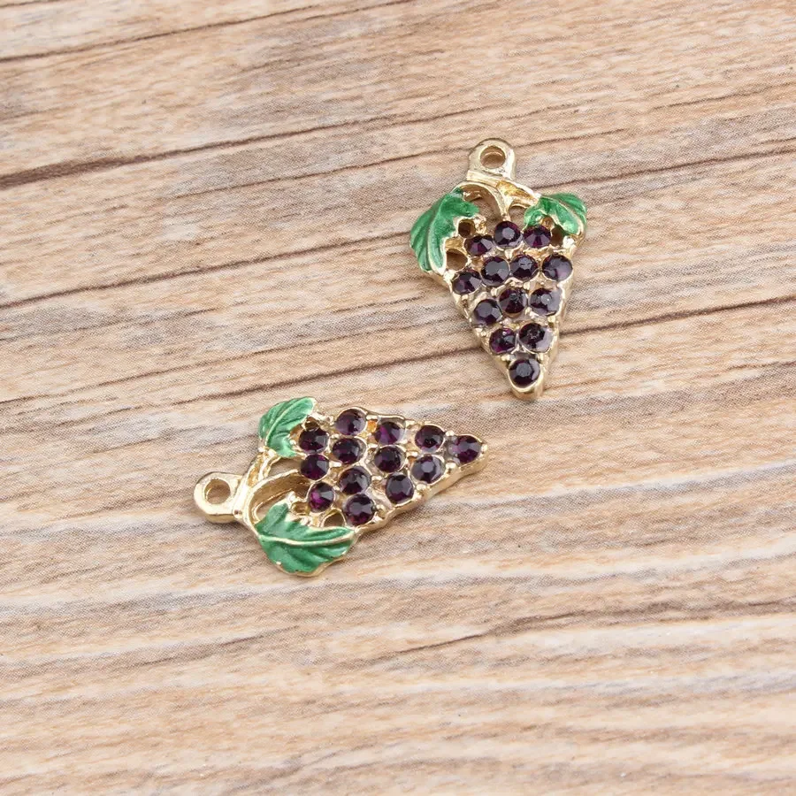 10pcs Alloy Purple Grape Charm - مراجعة Food Zinc وسعره