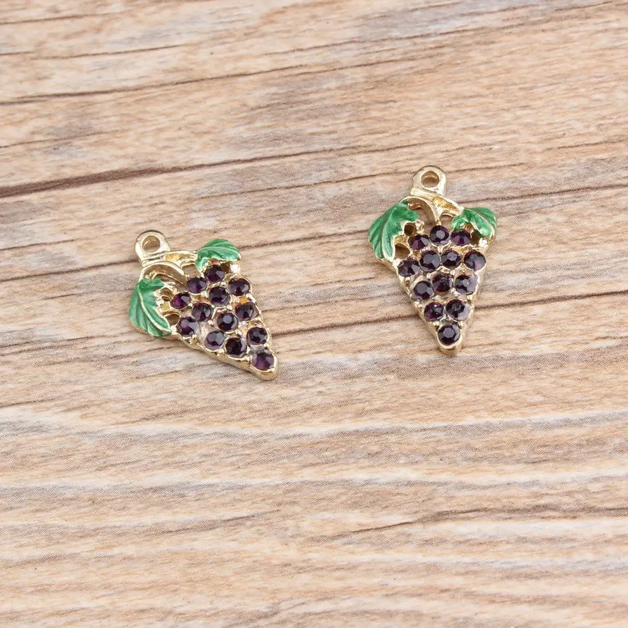 10pcs Alloy Purple Grape Charm - مراجعة Food Zinc وسعره