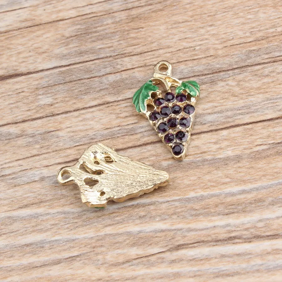 10pcs Alloy Purple Grape Charm - مراجعة Food Zinc وسعره